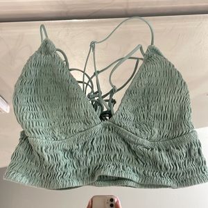 PINK brand Teal Bandeau Crop Top